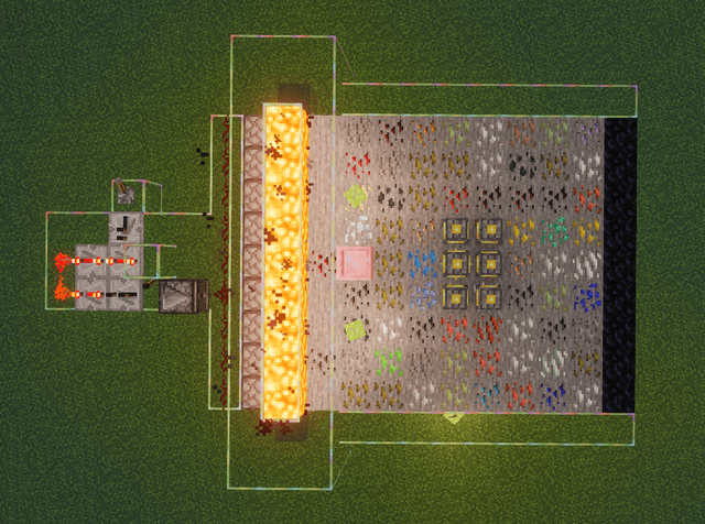 Scheme for automated ore production of condensed ore blue using a cobblestone generator